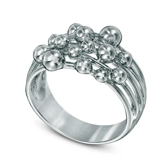 Goldia Rings MultiRow Ball Cluster Ring in Sterling Silver Goldia Rings MultiRow Ball Cluster Ring in Sterling Silver