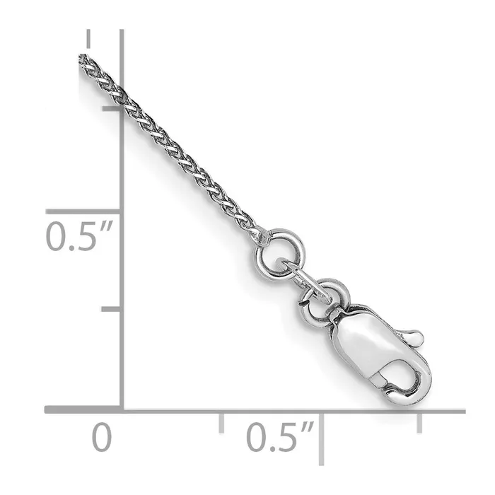 Bracelets TreasureFineJewelers 14K White Gold 6 inch 105mm Diamondcut Spiga with Lobster Clasp Bracelet