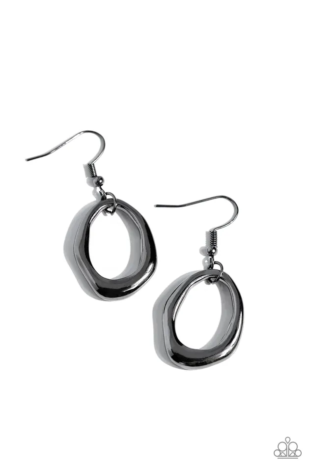 Earrings Paparazzi Accessories Asymmetrically Artisan Black Earrings Jewelry by Bretta