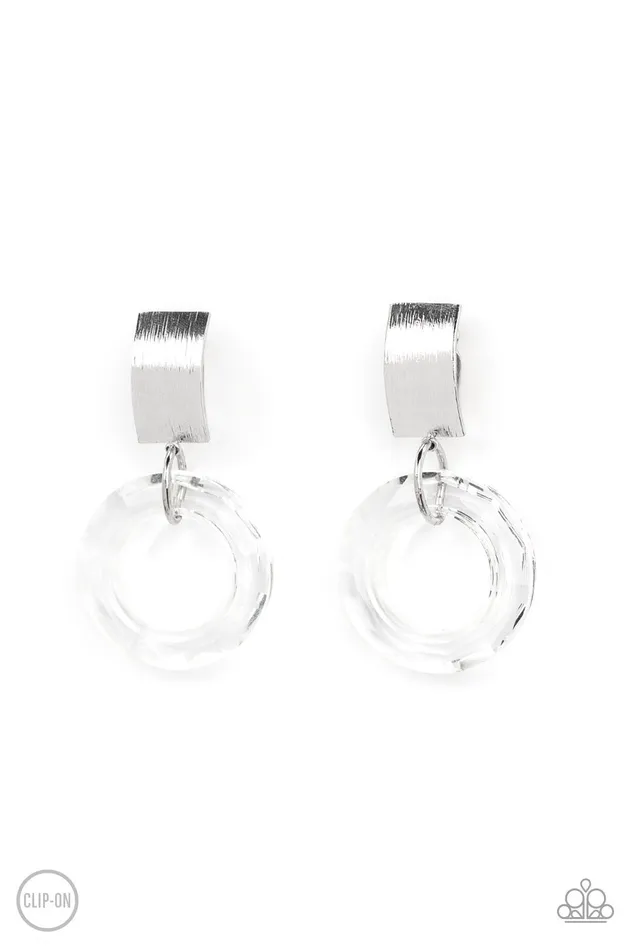 Earrings Paparazzi Accessories Clear Out White Clip On Earrings Jewelry by Bretta