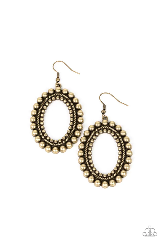 Earrings Paparazzi Accessories Homestead Hideaway Brass Earrings Jewelry by Bretta