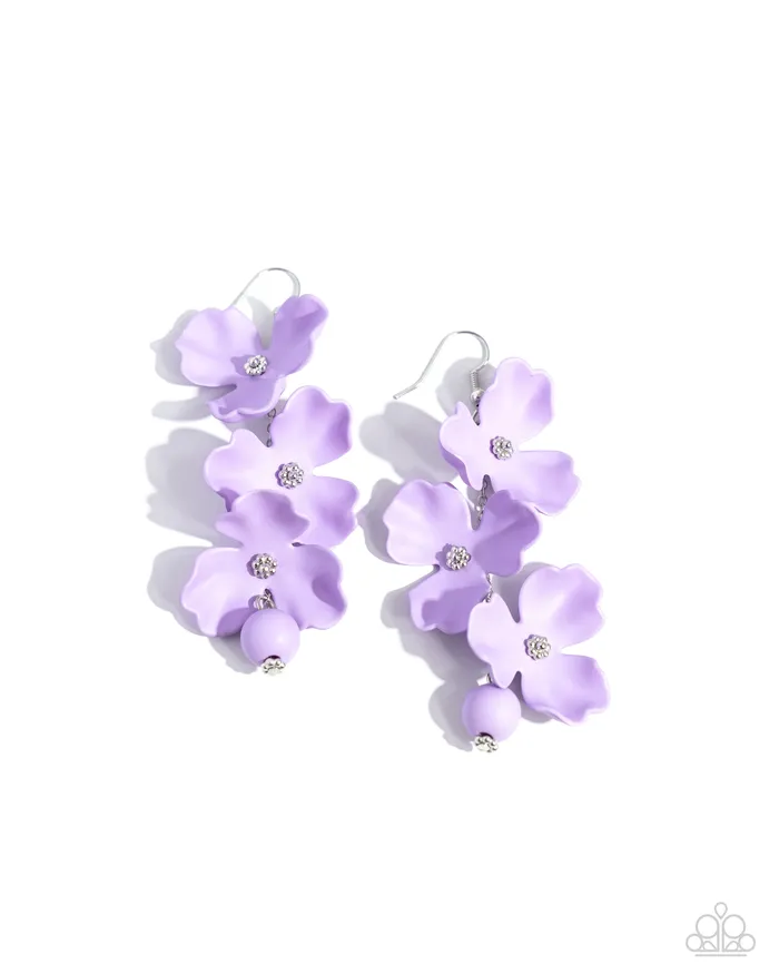 Earrings Paparazzi Accessories Plentiful Petals Purple Earrings Jewelry by Bretta