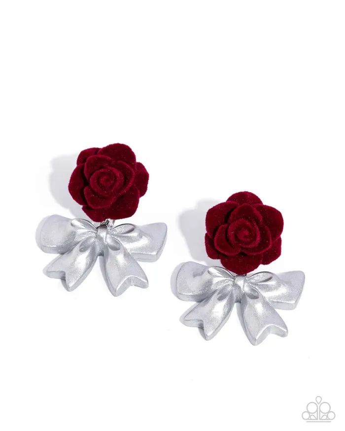 Earrings Paparazzi Accessories Rosette Rarity Red Earrings Jewelry by Bretta
