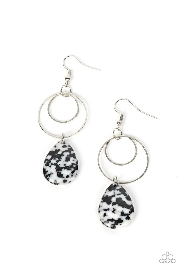 Earrings Terrazzo Tempo Black Earrings Jewelry by Bretta Paparazzi Accessories