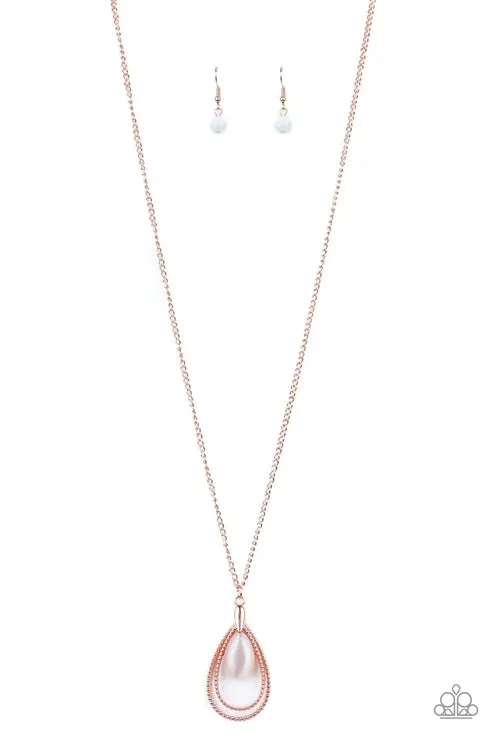Necklaces Paparazzi Accessories Teardrop Tranquility Copper Necklace Jewelry by Bretta Necklaces Paparazzi Accessories Teardrop Tranquility Copper Necklace Jewelry by Bretta