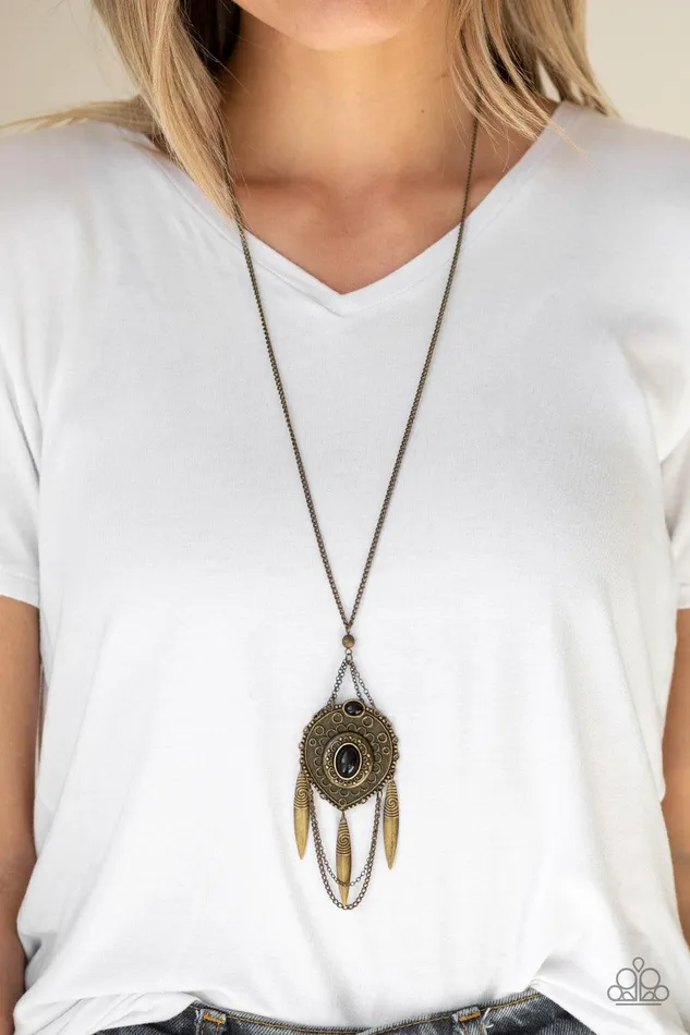 Paparazzi Accessories Necklaces Cactus Canyon Brass Necklace Jewelry by Bretta