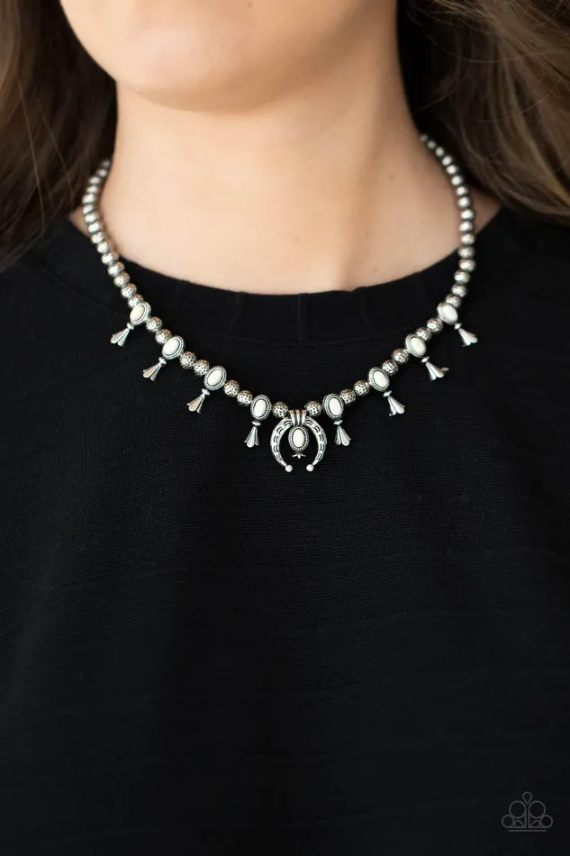 Paparazzi Accessories Necklaces Luck Of The West White Necklace Jewelry by Bretta Paparazzi Accessories Necklaces Luck Of The West White Necklace Jewelry by Bretta