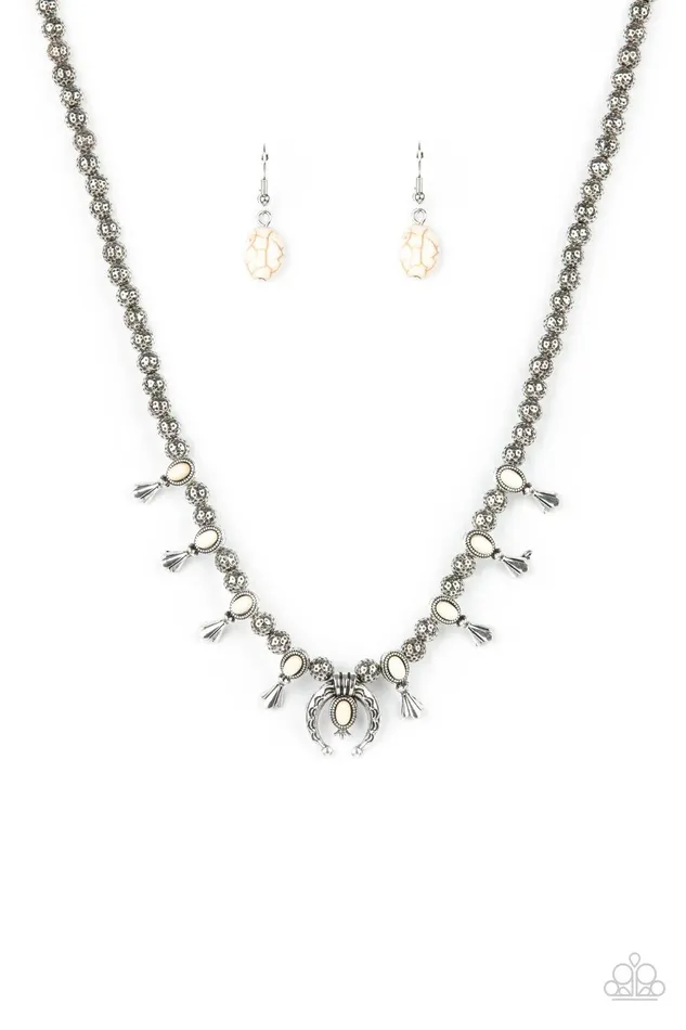 Paparazzi Accessories Necklaces Luck Of The West White Necklace Jewelry by Bretta