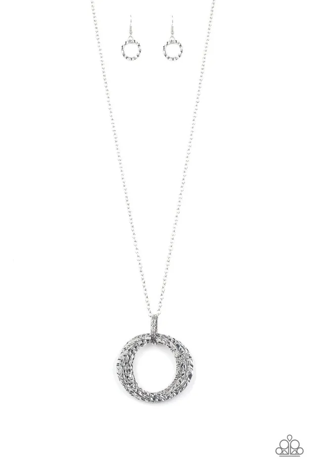 Paparazzi Accessories Necklaces Metal Marathon Silver Necklace Jewelry by Bretta