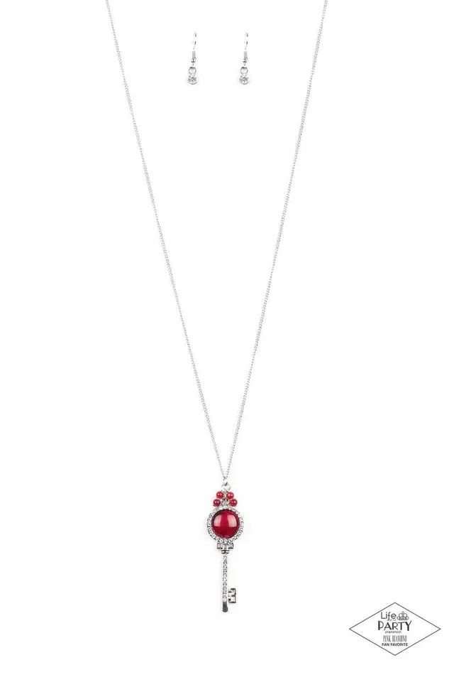 Paparazzi Accessories Necklaces Unlock Every Door Red Necklace Jewelry by Bretta