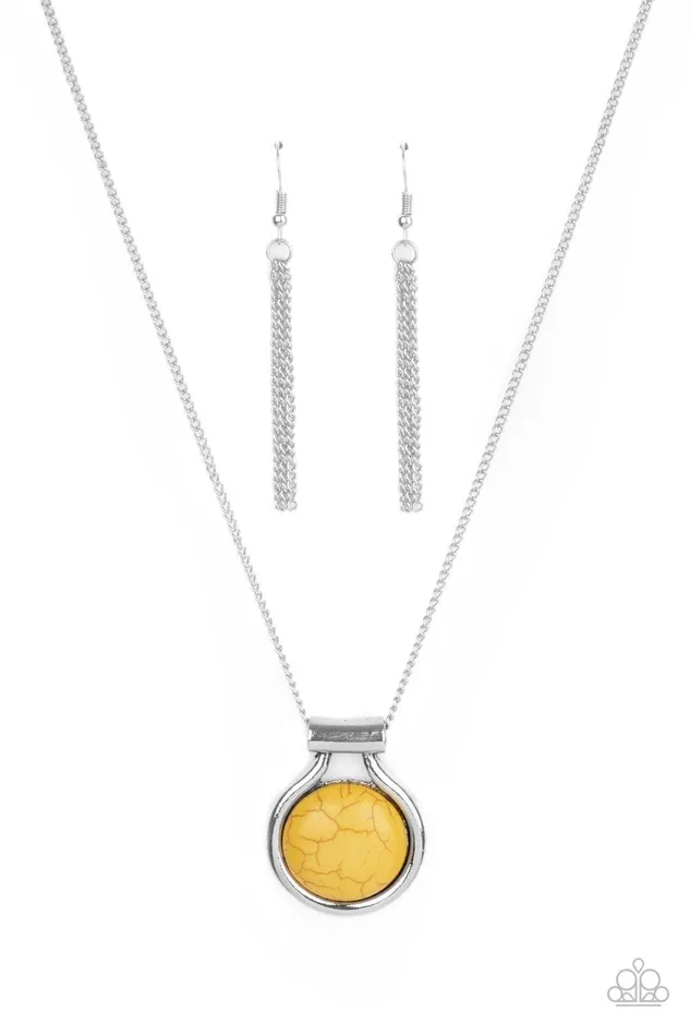 Patagonian Paradise Yellow Necklace Jewelry by Bretta Paparazzi Accessories Necklaces