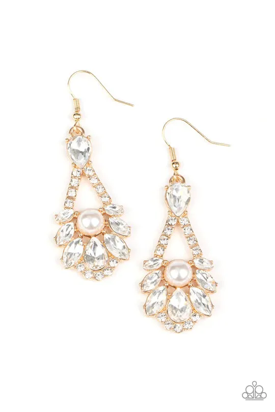Prismatic Presence Gold Earrings Jewelry by Bretta Paparazzi Accessories Earrings