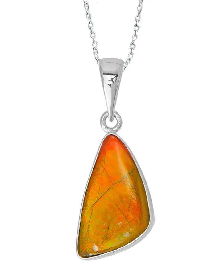 575 Ct Ammolite Solid 925 Sterling Silver Necklace Pendant Jewelry YoTreasure Necklaces