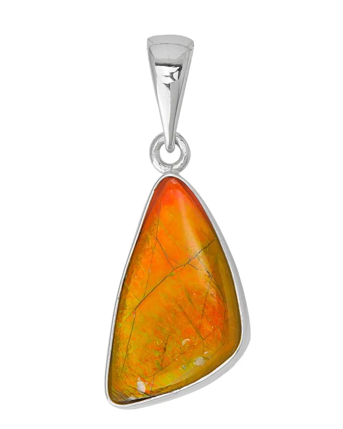 575 Ct Ammolite Solid 925 Sterling Silver Necklace Pendant Jewelry YoTreasure Necklaces