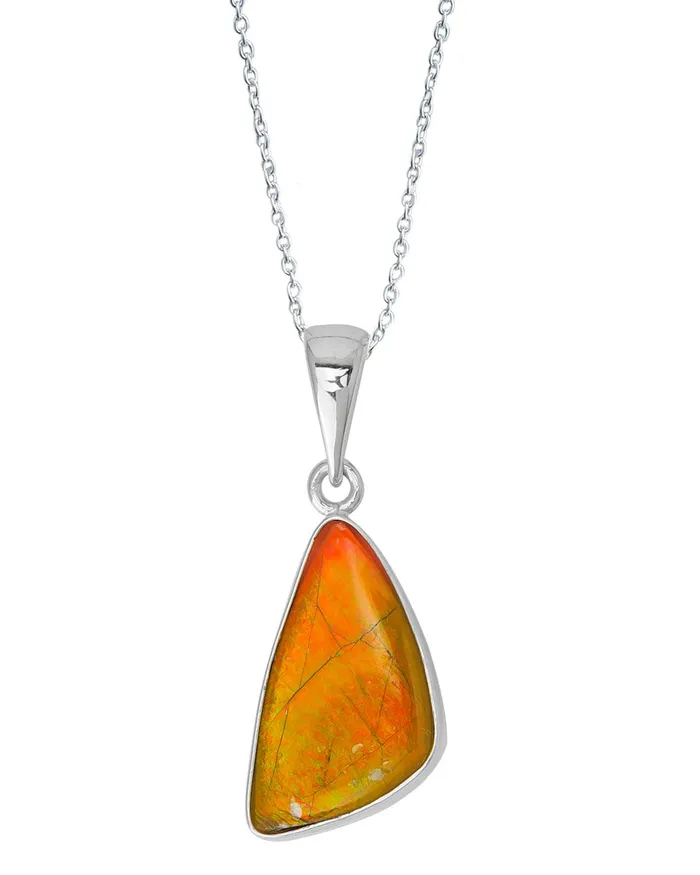 575 Ct Ammolite Solid 925 Sterling Silver Necklace Pendant Jewelry YoTreasure Necklaces