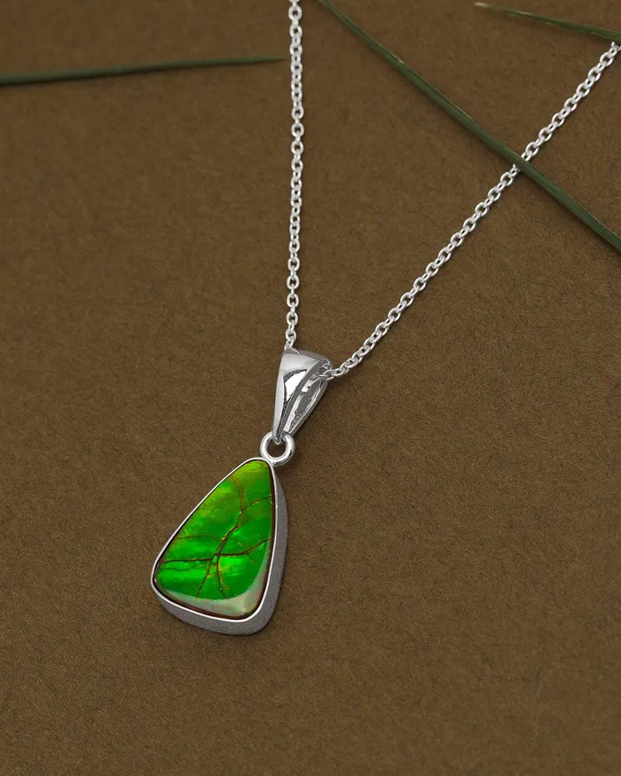 645 Ct Ammolite 925 Sterling Silver Necklace Pendant Jewelry YoTreasure Necklaces