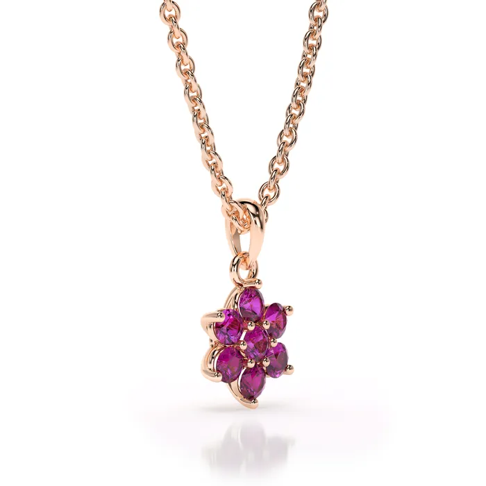 Adorned Petals 18K Rose Gold Natural Alexandrite Pendant Safiya Jewels Necklaces