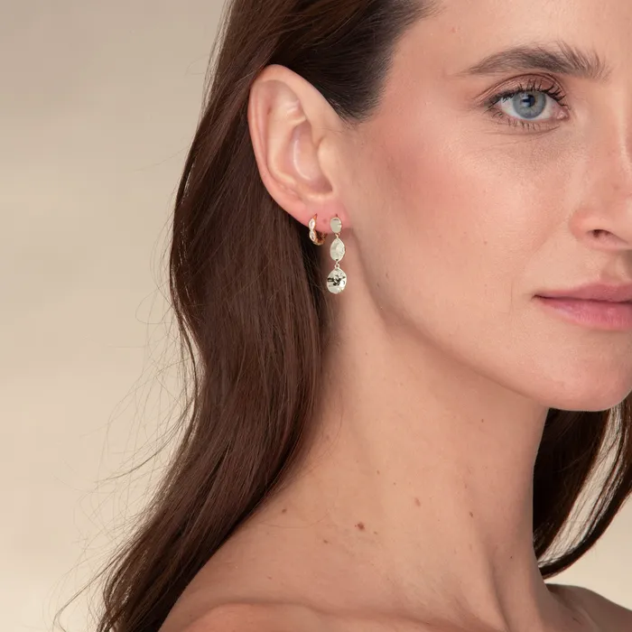 Earrings Molten Disc Dangle Stud Earrings Camile Stone
