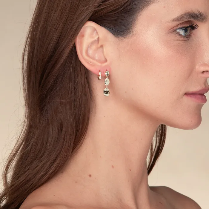 Earrings Molten Disc Dangle Stud Earrings Camile Stone