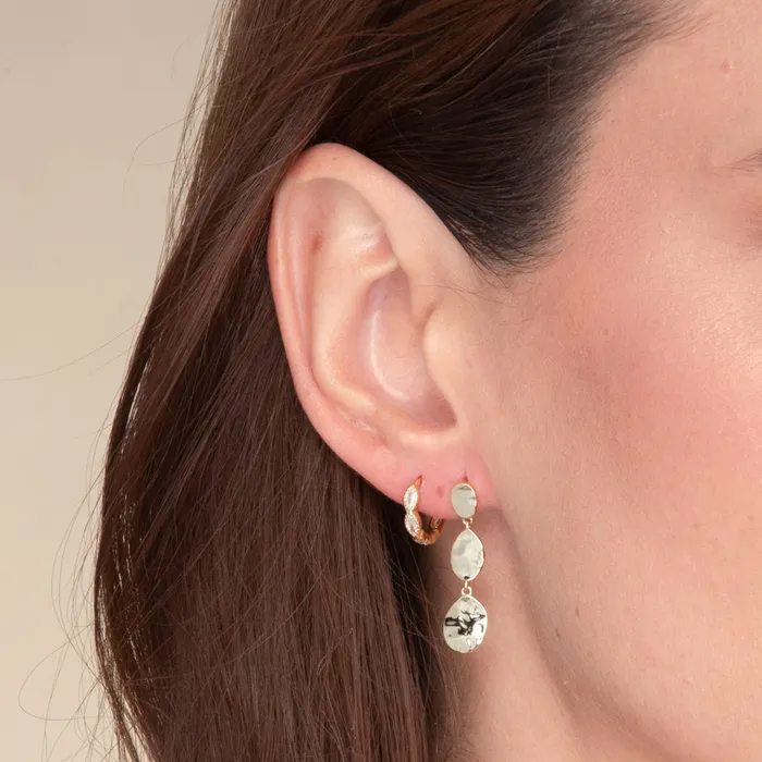 Earrings Molten Disc Dangle Stud Earrings Camile Stone