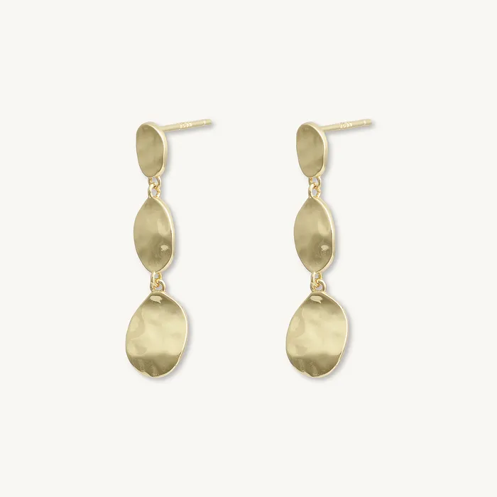 Earrings Molten Disc Dangle Stud Earrings Camile Stone