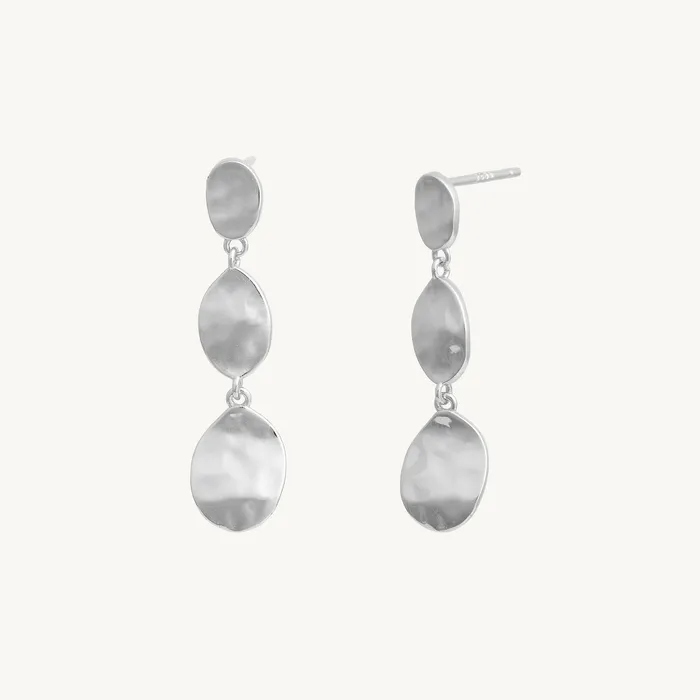 Earrings Molten Disc Dangle Stud Earrings Camile Stone