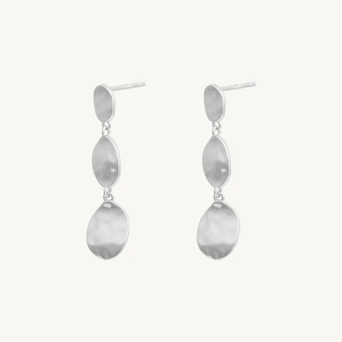 Earrings Molten Disc Dangle Stud Earrings Camile Stone