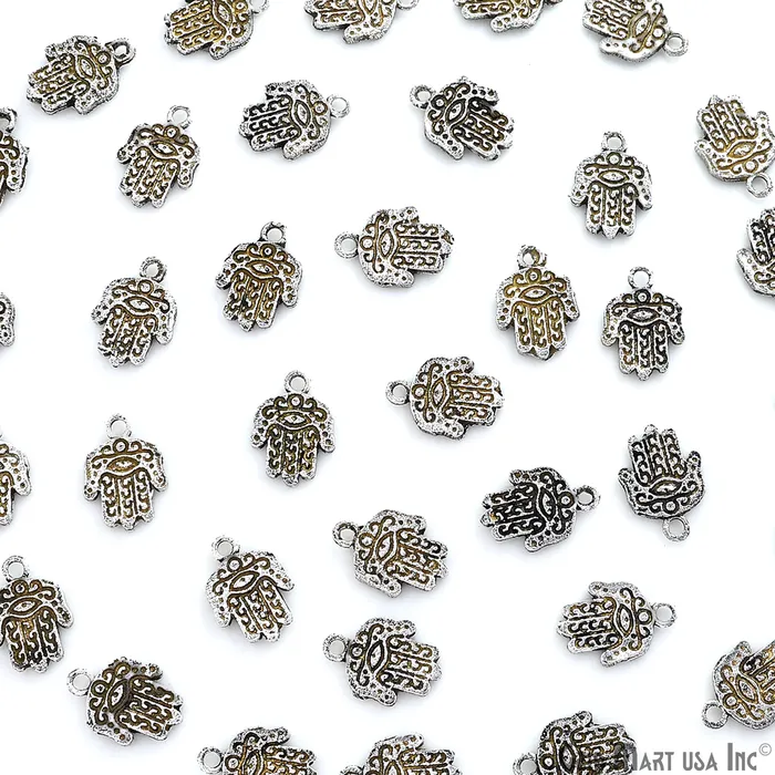 Necklaces GemMartUSA Antique Brass Hamsa Hand Turkish Jewelry Charms Silver Boho Tribal Findings Hand of Fatima unique gift for her Ethnic Amulets Necklaces GemMartUSA Antique Brass Hamsa Hand Turkish Jewelry Charms Silver Boho Tribal Findings Hand of Fatima unique gift for her Ethnic Amulets