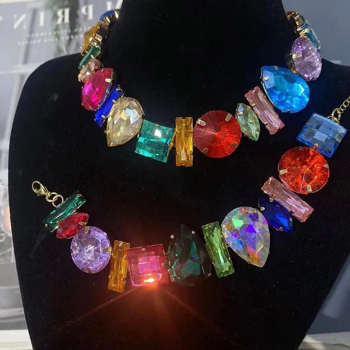 Necklaces Simple Style Rhinestone Irregular Necklace Luxury Design for Women Girls Statement Necklace and Bracelet Sweet T 52 Necklaces Simple Style Rhinestone Irregular Necklace Luxury Design for Women Girls Statement Necklace and Bracelet Sweet T 52