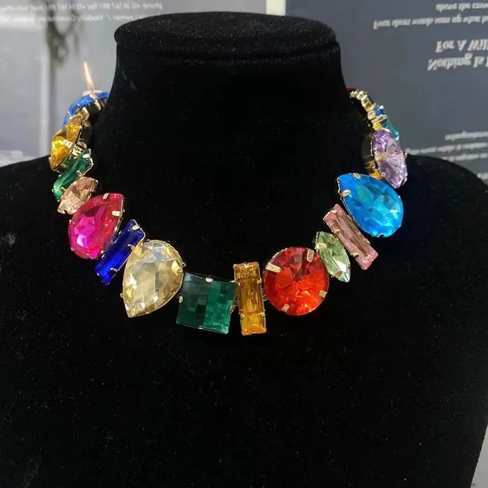 Necklaces Simple Style Rhinestone Irregular Necklace Luxury Design for Women Girls Statement Necklace and Bracelet Sweet T 52
