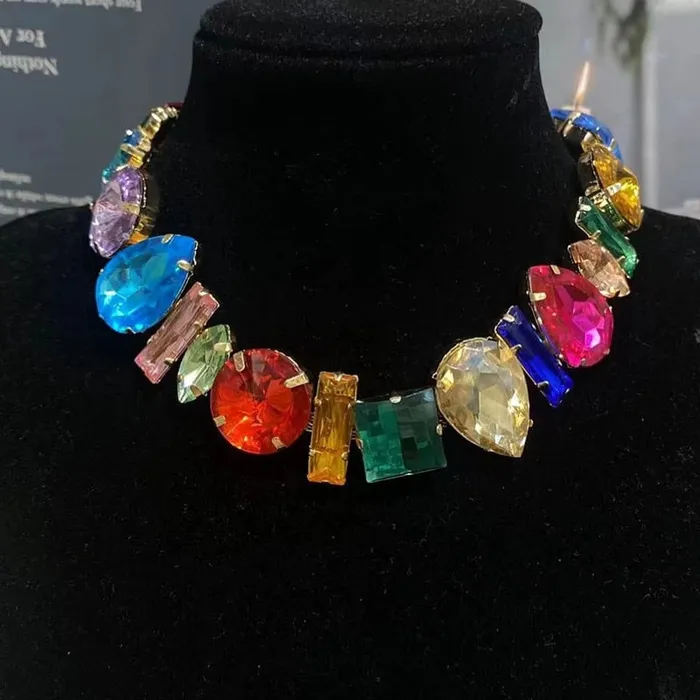 Necklaces Simple Style Rhinestone Irregular Necklace Luxury Design for Women Girls Statement Necklace and Bracelet Sweet T 52