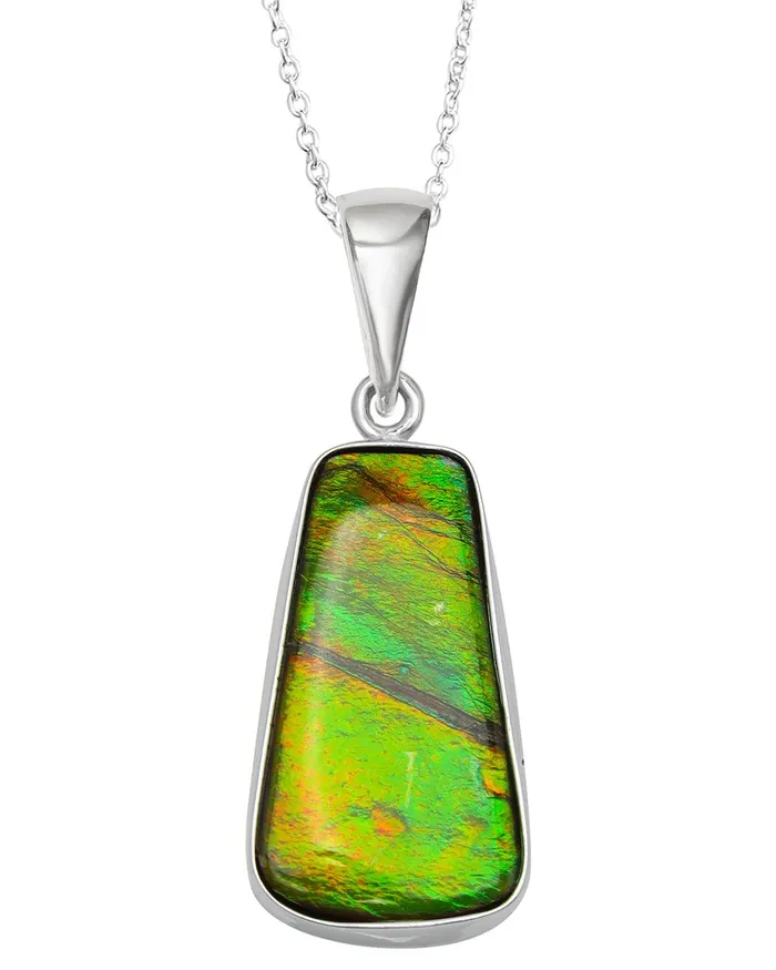 Necklaces YoTreasure 915 Ct Ammolite 925 Sterling Silver Necklace Pendant Jewelry Necklaces YoTreasure 915 Ct Ammolite 925 Sterling Silver Necklace Pendant Jewelry
