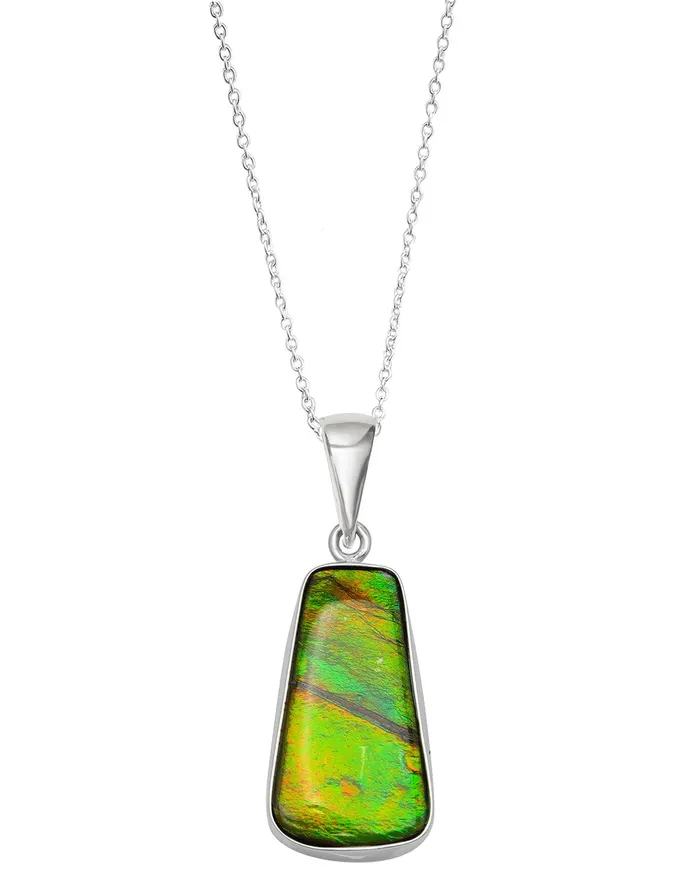 Necklaces YoTreasure 915 Ct Ammolite 925 Sterling Silver Necklace Pendant Jewelry