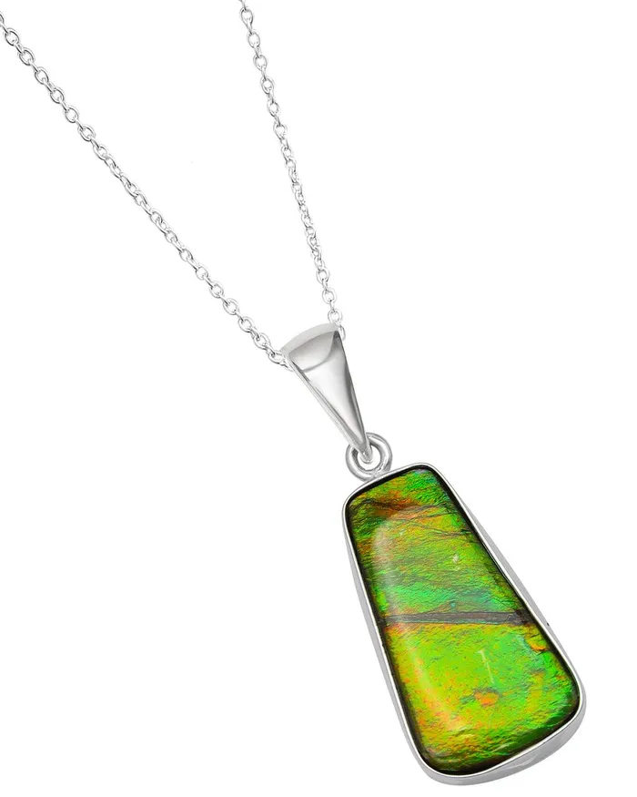 Necklaces YoTreasure 915 Ct Ammolite 925 Sterling Silver Necklace Pendant Jewelry