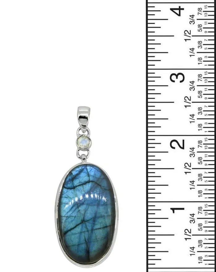 Necklaces YoTreasure Labradorite Rainbow Moonstone Solid 925 Sterling Silver Pendant Silver Jewelry 3