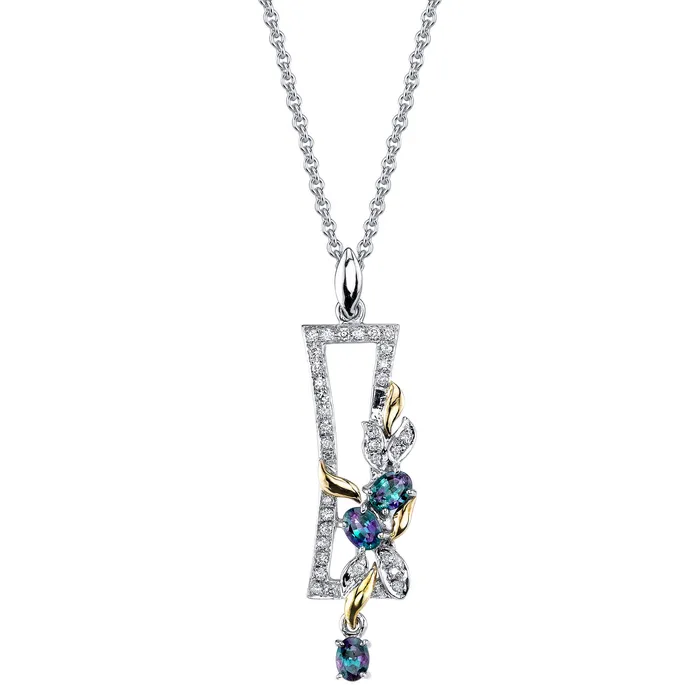 Safiya Jewels Necklaces Ceremony 14K White Gold Natural Alexandrite Pendant Safiya Jewels Necklaces Ceremony 14K White Gold Natural Alexandrite Pendant