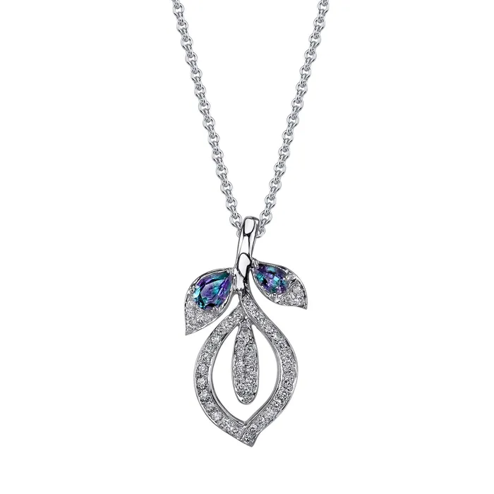 Safiya Jewels Necklaces Eco Love 14K White Gold Natural Alexandrite Pendant Safiya Jewels Necklaces Eco Love 14K White Gold Natural Alexandrite Pendant