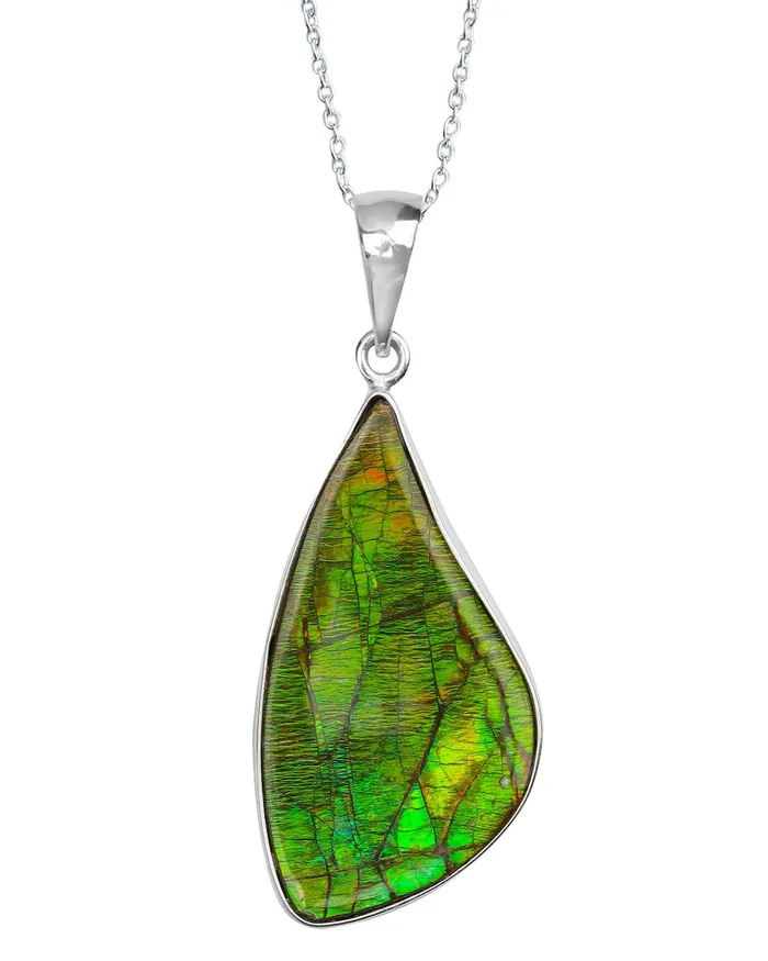 YoTreasure Necklaces 1325 Ct Ammolite 925 Sterling Silver Necklace Pendant Jewelry YoTreasure Necklaces 1325 Ct Ammolite 925 Sterling Silver Necklace Pendant Jewelry