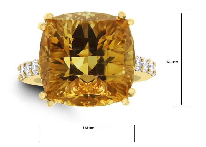 Pot of Gold Citrine Ring 1344 ct Citrine Diamonds in Yellow Gold Beauvince Rings