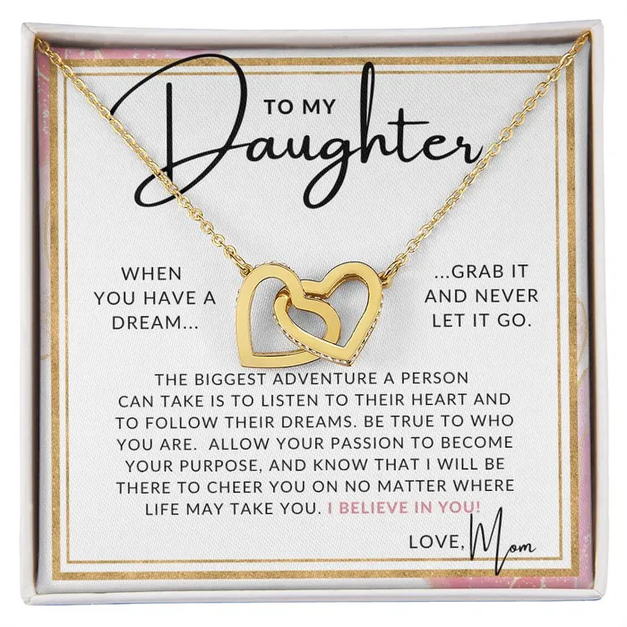 ShineOn Fulfillment Necklaces Follow Your Dreams To My Daughter From Mom Mother to Daughter Necklace Christmas Gifts Birthday Present Graduation Gift Valentines Day