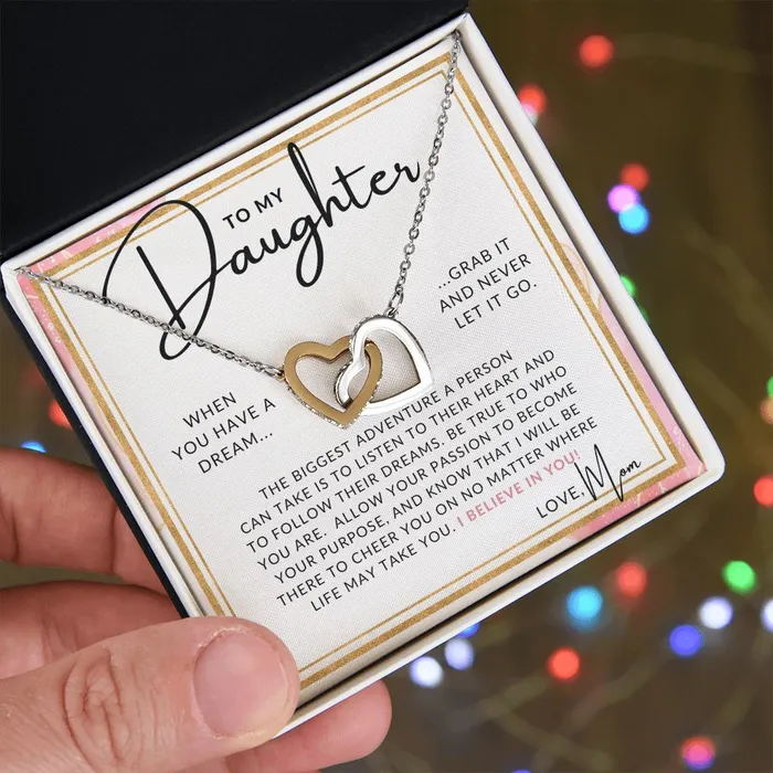 ShineOn Fulfillment Necklaces Follow Your Dreams To My Daughter From Mom Mother to Daughter Necklace Christmas Gifts Birthday Present Graduation Gift Valentines Day