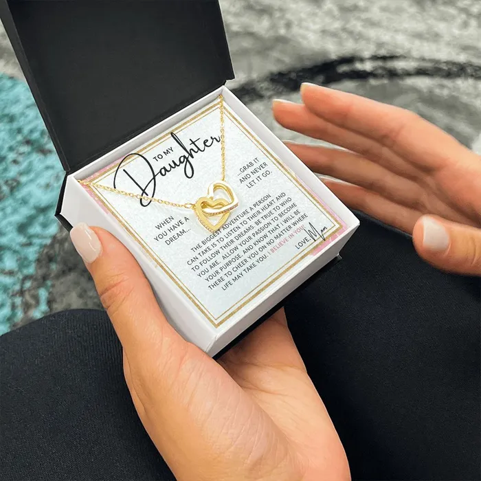ShineOn Fulfillment Necklaces Follow Your Dreams To My Daughter From Mom Mother to Daughter Necklace Christmas Gifts Birthday Present Graduation Gift Valentines Day