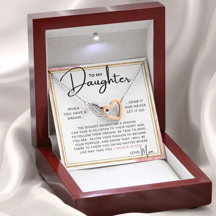 ShineOn Fulfillment Necklaces Follow Your Dreams To My Daughter From Mom Mother to Daughter Necklace Christmas Gifts Birthday Present Graduation Gift Valentines Day